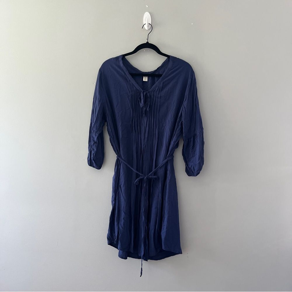Old Navy Navy Blue Shift Dress V Neck Long Sleeve Size XXL